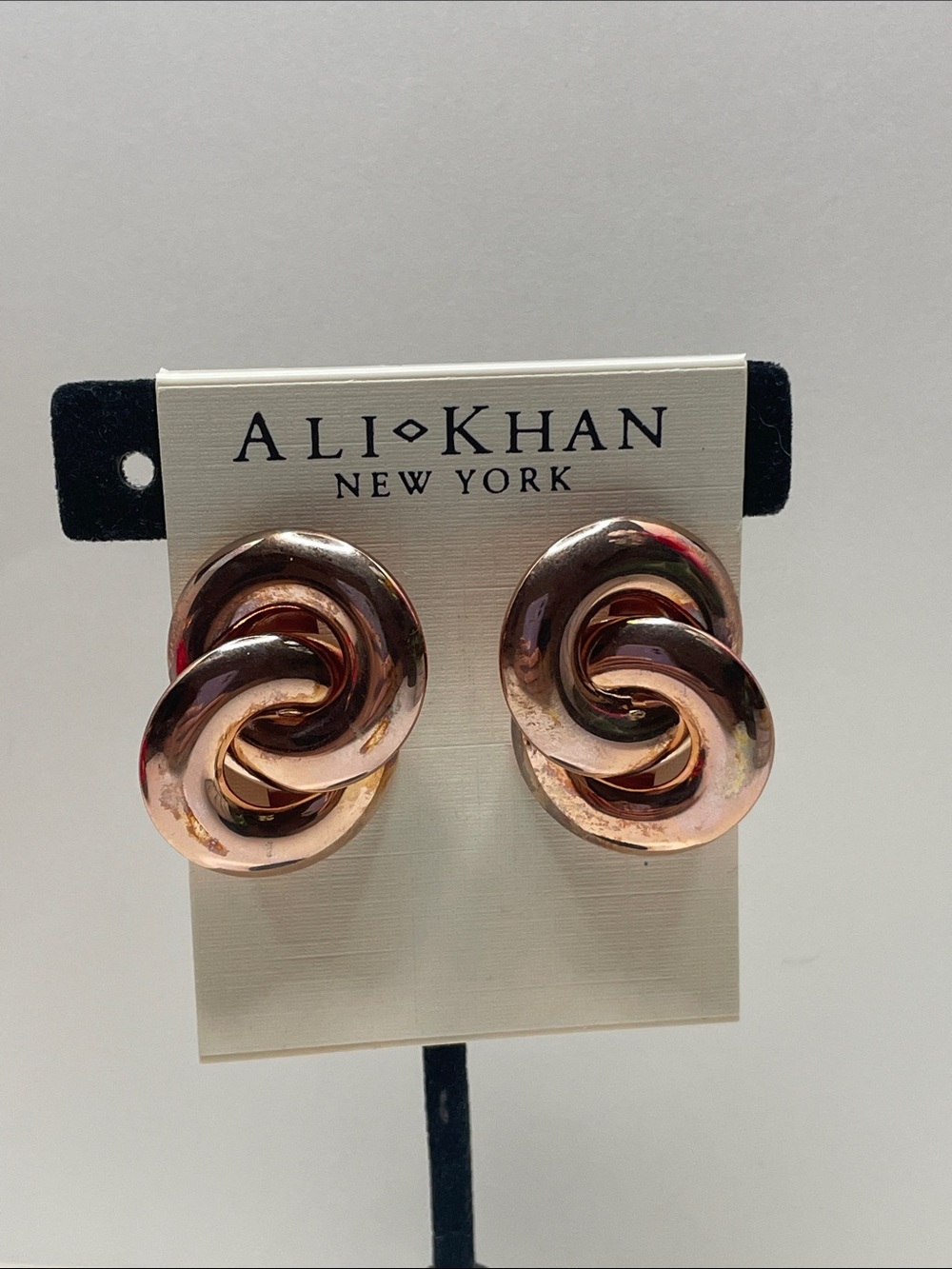 Rose Gold Interwoven Knot Earrings